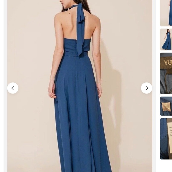 YUMI KIM High Demand Halterneck Gown in Ink blue Size M NIB - Picture 5 of 5